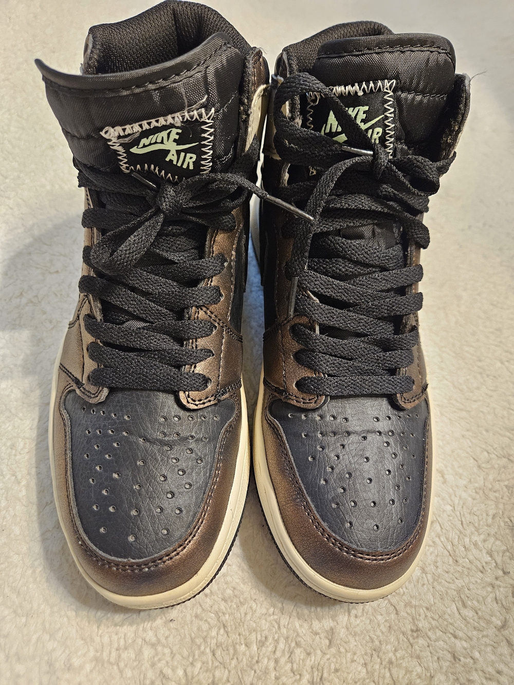 Nike Air High-Top Sneakers in Black & Brown